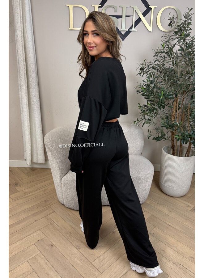BLACK - 'GABY SET' -  COMFY LIFE IS PERFECT JOGGER SET