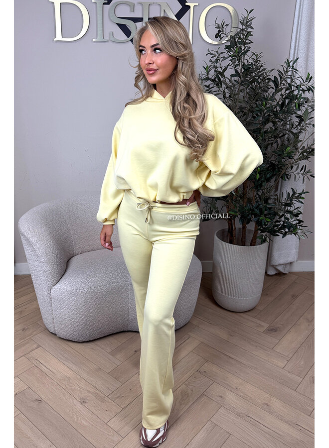 YELLOW - 'SILA SET' - CROPPED HOODIE + JOGGER COMFY SET