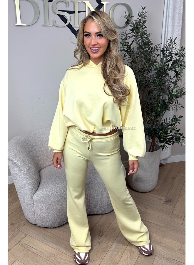 YELLOW - 'SILA SET' - CROPPED HOODIE + JOGGER COMFY SET
