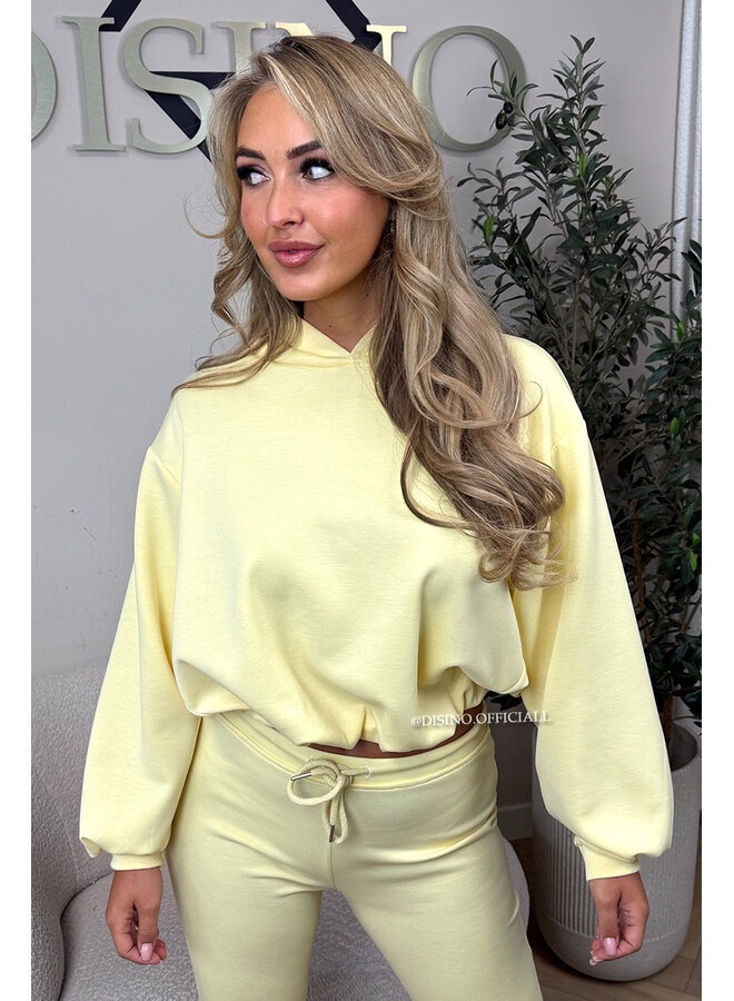 YELLOW - 'SILA SET' - CROPPED HOODIE + JOGGER COMFY SET