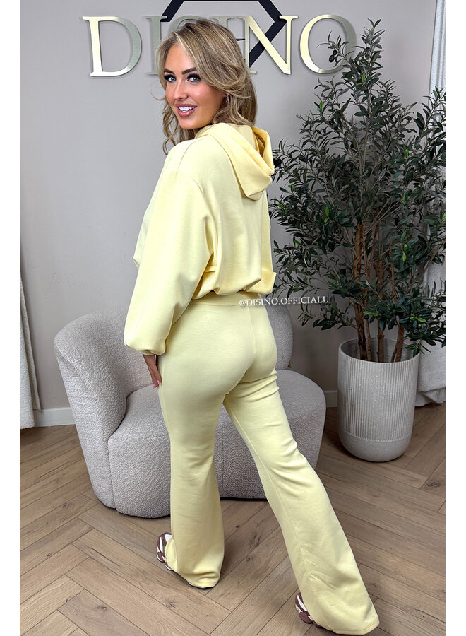 YELLOW - 'SILA SET' - CROPPED HOODIE + JOGGER COMFY SET