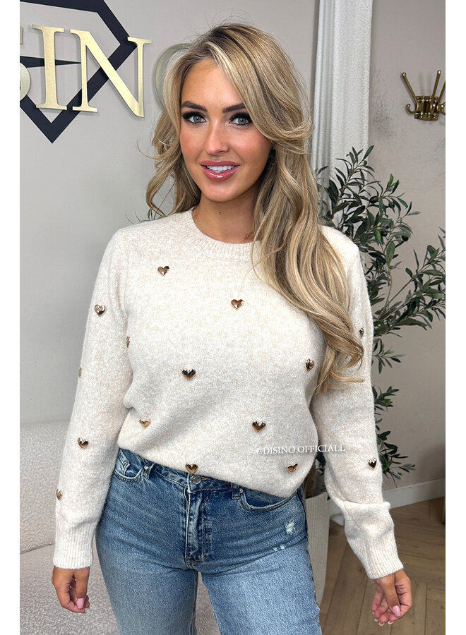 BEIGE - 'DAISY KNIT' - GOLDEN HEARTS SOFT KNIT