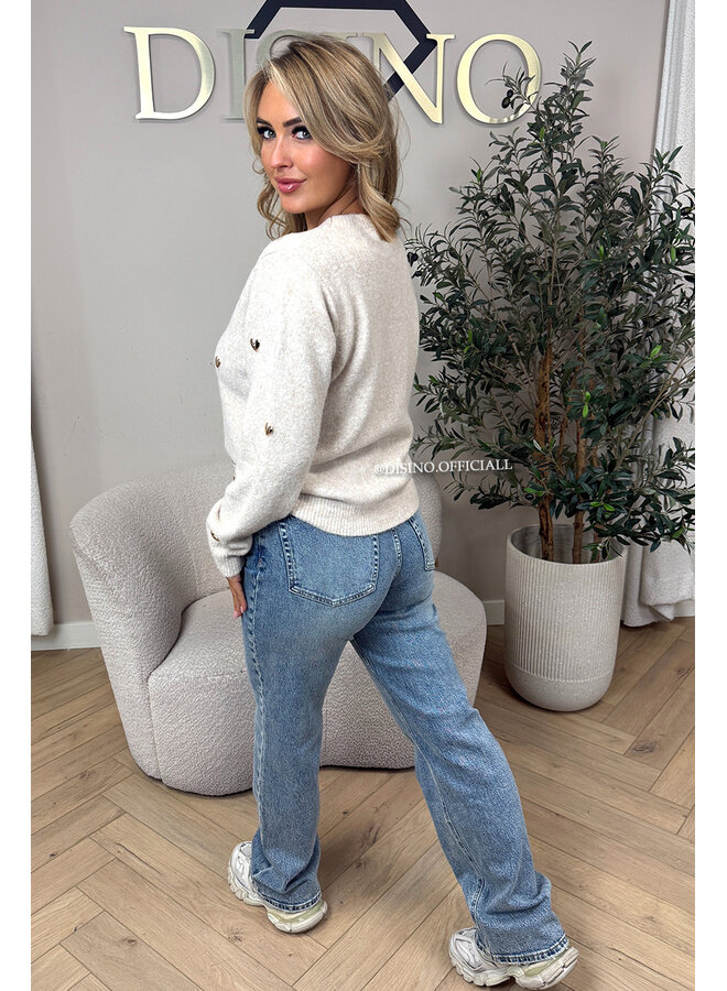 BEIGE - 'DAISY KNIT' - GOLDEN HEARTS SOFT KNIT