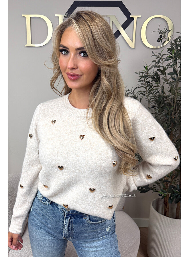 BEIGE - 'DAISY KNIT' - GOLDEN HEARTS SOFT KNIT