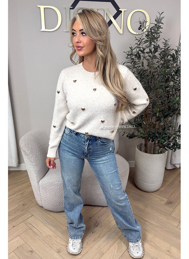 BEIGE - 'DAISY KNIT' - GOLDEN HEARTS SOFT KNIT