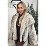 BEIGE - 'DIANA COAT' - PREMIUM QUALITY FAUX FUR OVERSIZED COAT