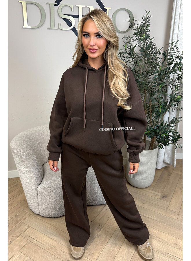 CHOCO - 'BROOKE SET' - OVERSIZED FLEECE HOODIE + JOGGER SET
