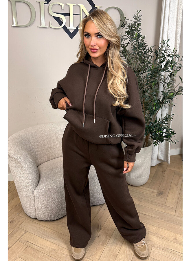 CHOCO - 'BROOKE SET' - OVERSIZED FLEECE HOODIE + JOGGER SET