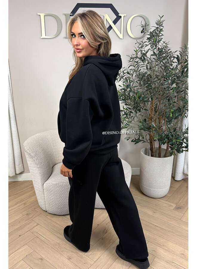 BLACK - 'BROOKE SET' - OVERSIZED FLEECE HOODIE + JOGGER SET