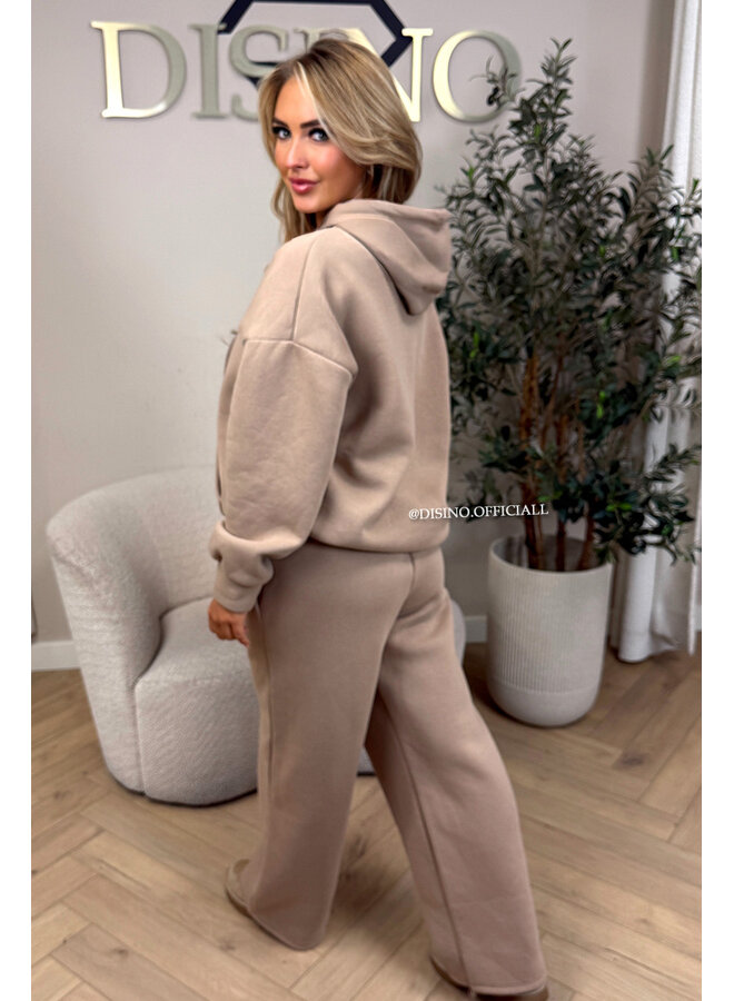 CAMEL - 'BROOKE SET' - OVERSIZED FLEECE HOODIE + JOGGER SET