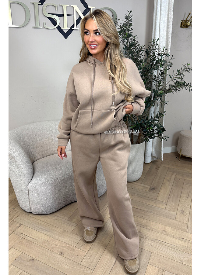 CAMEL - 'BROOKE SET' - OVERSIZED FLEECE HOODIE + JOGGER SET