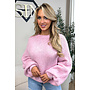 SOFT PINK - 'SOPHIA BALLOON SLEEVE' - OVERSIZED PREMIUM QUALITY BELL SLEEVE KNIT