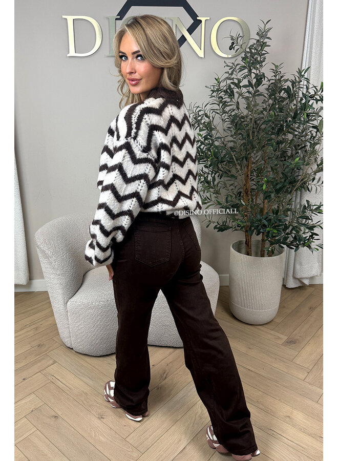 CHOCO - 'ZIGZAG KNIT' - PREMIUM QUALITY OVERSIZED ZIGZAG KNIT