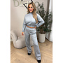GREY - 'EVI SET' - PREMIUM QUALITY WIDE LEG + SWEATER TWO PIECE SET