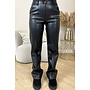 BLACK - 'SKYLA LEATHER' - HIGH WAIST VEGAN LEATHER STRAIGHT LEG PANTS