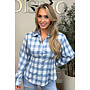 LIGHT BLEU - 'ROBIN BLOUSE' - CHECKED SNATCH BLOUSE