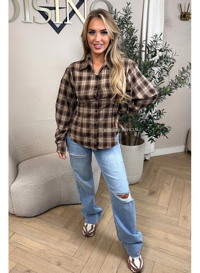 CHOCO - 'ROBIN BLOUSE' - CHECKED SNATCH BLOUSE