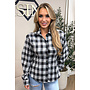 BLACK - 'ROBIN BLOUSE' - CHECKED SNATCH BLOUSE