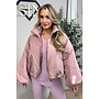 DUSTY PINK - 'BOMBETTA' - OVERSIZED PUFFER BOMBER JACKET
