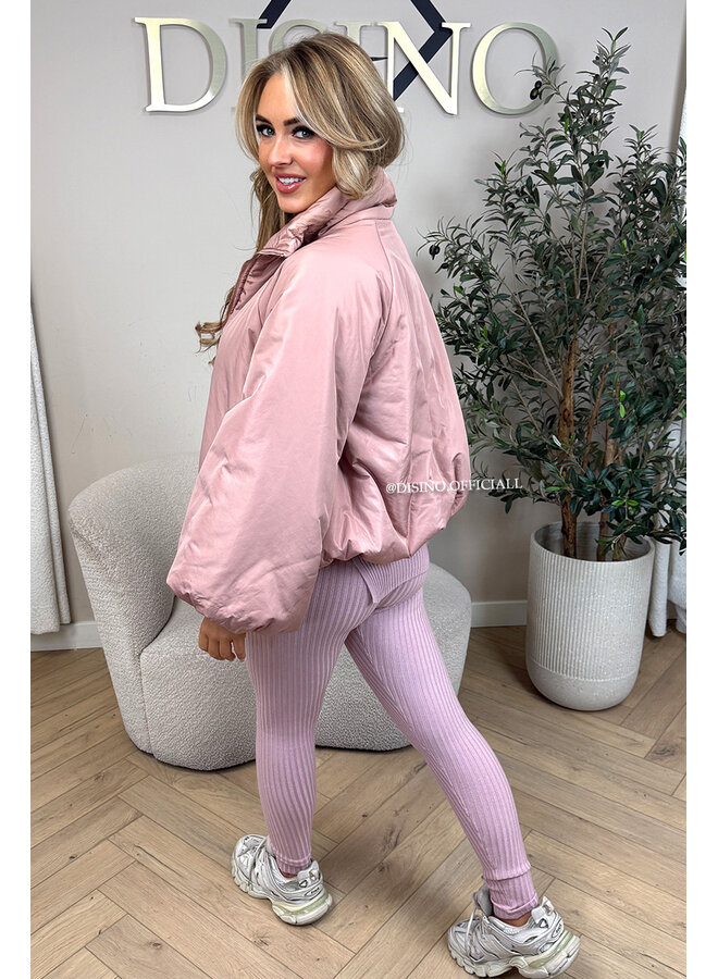 DUSTY PINK - 'BOMBETTA' - OVERSIZED PUFFER BOMBER JACKET