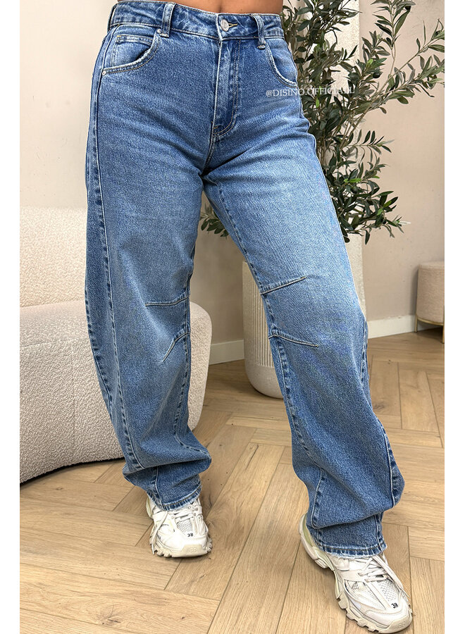 BLUE - 'JADE JEANS' - VIRAL STRETCH BALLOON LEG JEANS