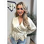 BEIGE - 'ASHLEY BLOUSE' - PREMIUM QUALITY WRAP ON BLOUSE