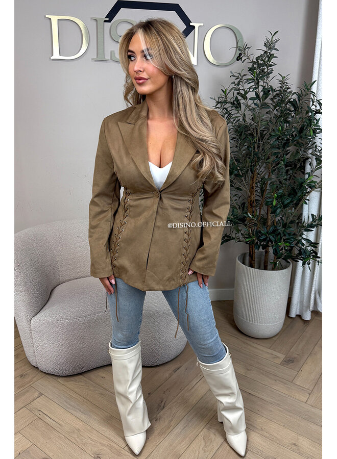 CAMEL - 'KIOWA BLAZER' - SUEDE INSPIRED BLAZER