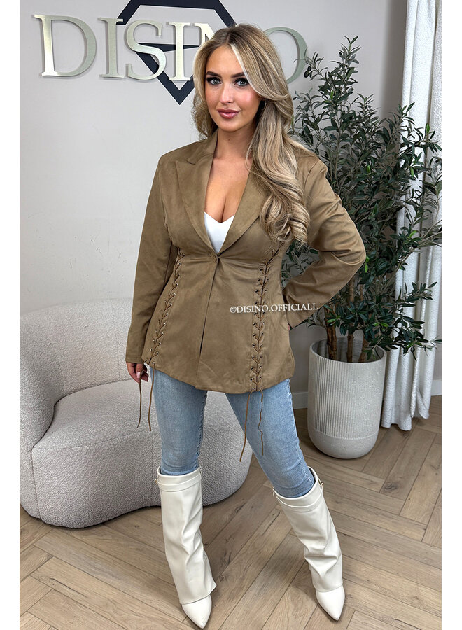 CAMEL - 'KIOWA BLAZER' - SUEDE INSPIRED BLAZER