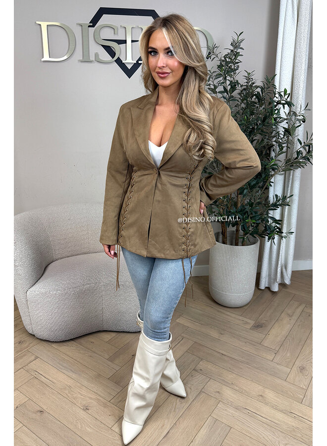 CAMEL - 'KIOWA BLAZER' - SUEDE INSPIRED BLAZER