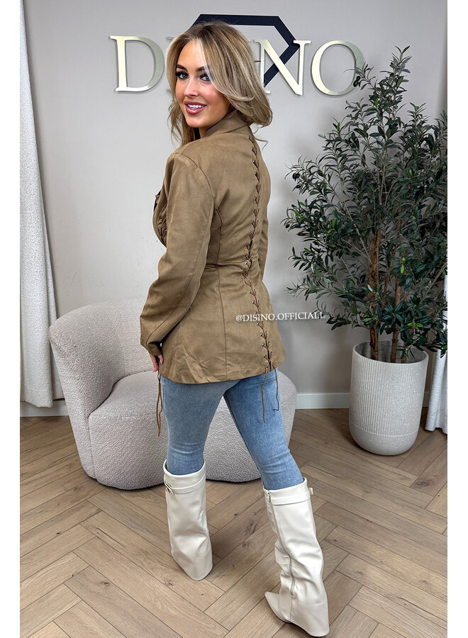 CAMEL - 'KIOWA BLAZER' - SUEDE INSPIRED BLAZER