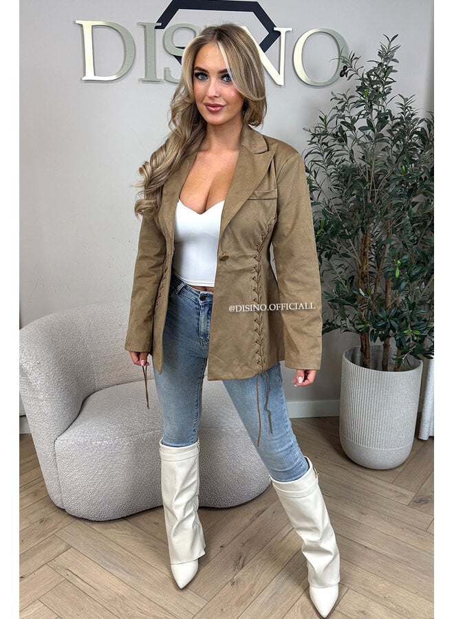 CAMEL - 'KIOWA BLAZER' - SUEDE INSPIRED BLAZER