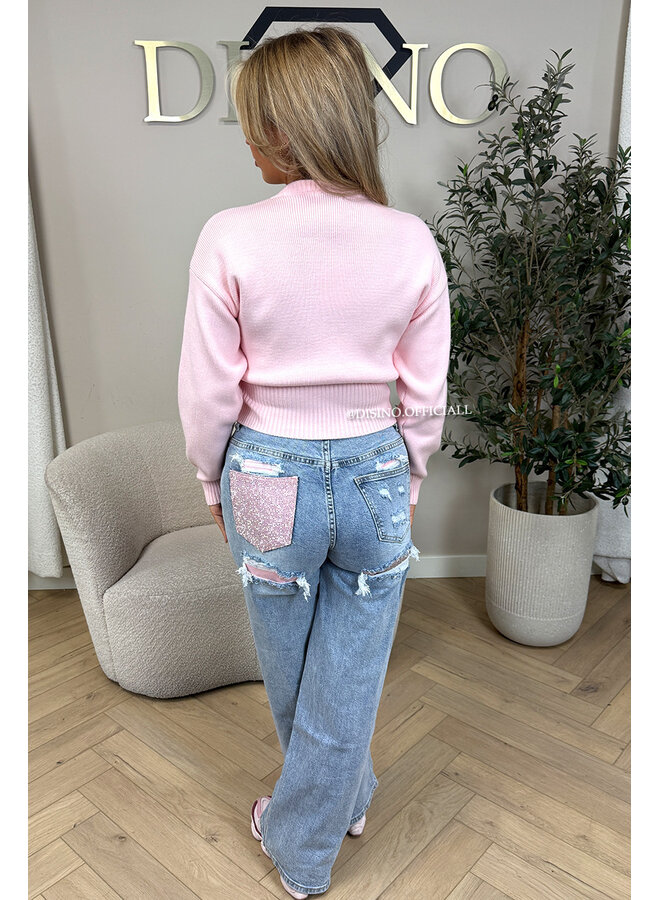 PINK - 'ZIPPER OLCAY' - SOFT KNITTED ZIPPER CARDIGAN VEST