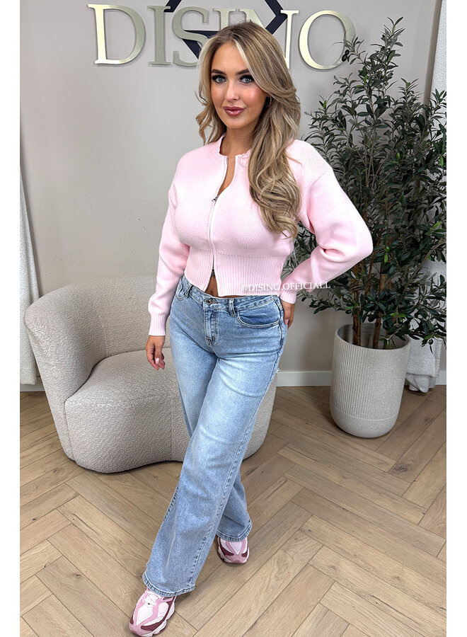 PINK - 'SYDNEY RHINESTONE' - STRETCH VIRAL RIPPED BACK STRAIGHT LEG JEANS