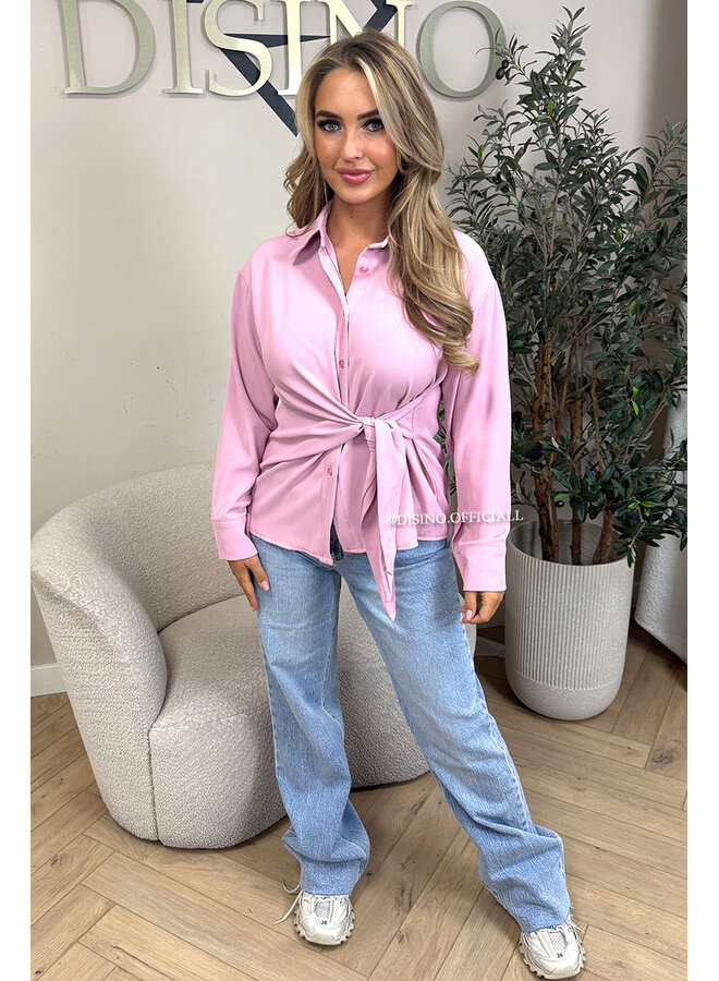 PINK - 'ELENI BLOUSE' - PREMIUM QUALITY KNOT BLOUSE