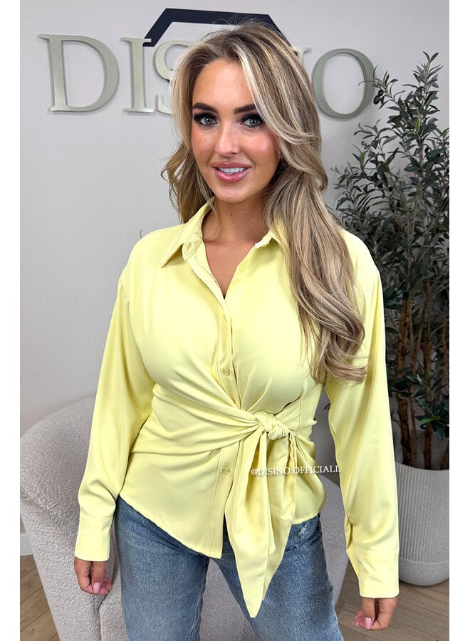 YELLOW - 'ELENI BLOUSE' - PREMIUM QUALITY KNOT BLOUSE