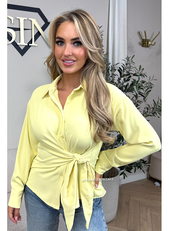 YELLOW - 'ELENI BLOUSE' - PREMIUM QUALITY KNOT BLOUSE