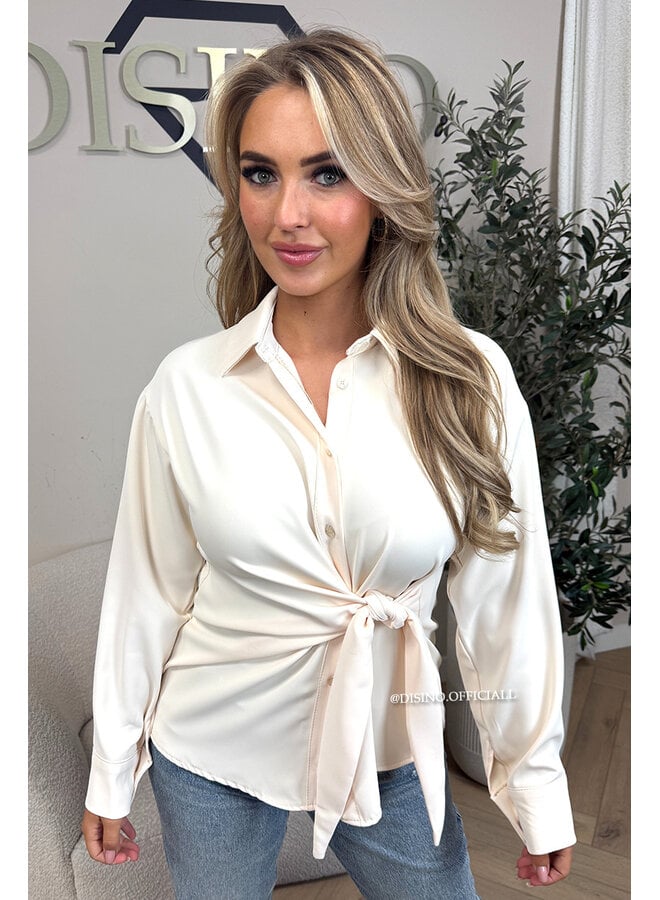 ECRU - 'ELENI BLOUSE' - PREMIUM QUALITY KNOT BLOUSE