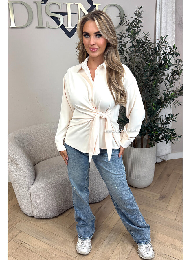 ECRU - 'ELENI BLOUSE' - PREMIUM QUALITY KNOT BLOUSE