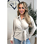 BEIGE - 'ELENI BLOUSE' - PREMIUM QUALITY KNOT BLOUSE