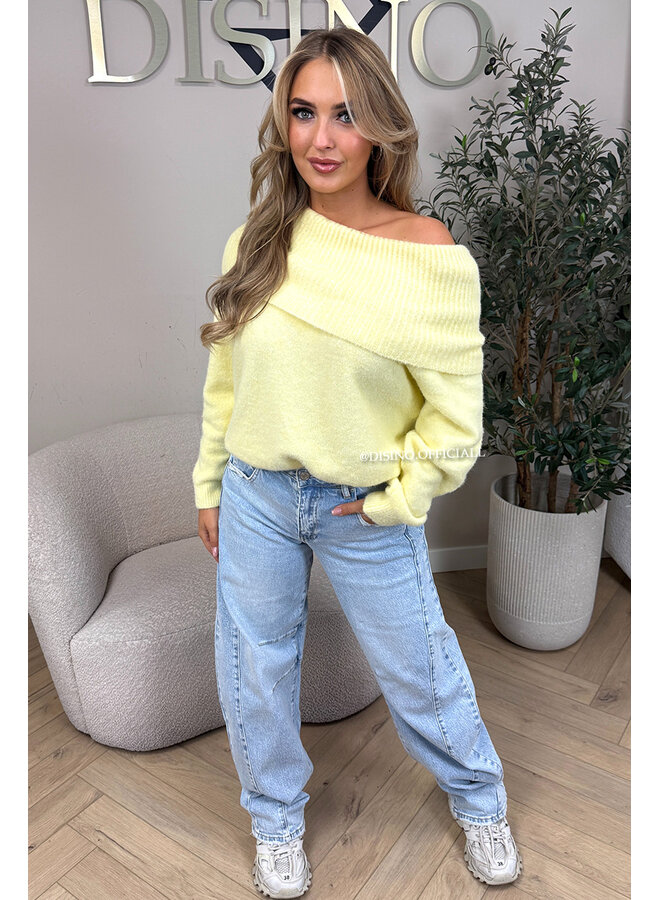 YELLOW - 'MILOU KNIT' - SOFT OFF SHOULDER KNIT
