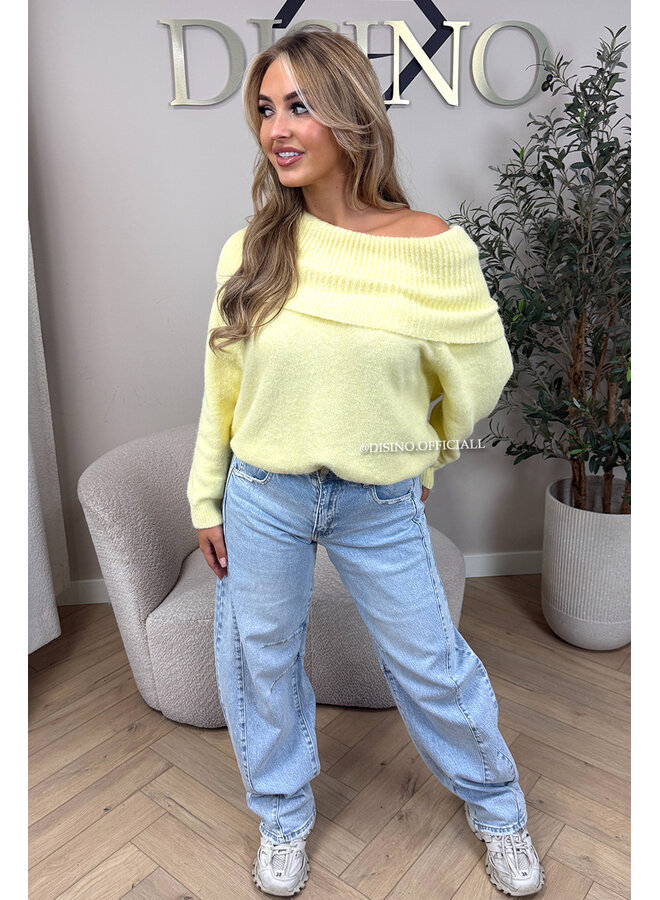 YELLOW - 'MILOU KNIT' - SOFT OFF SHOULDER KNIT