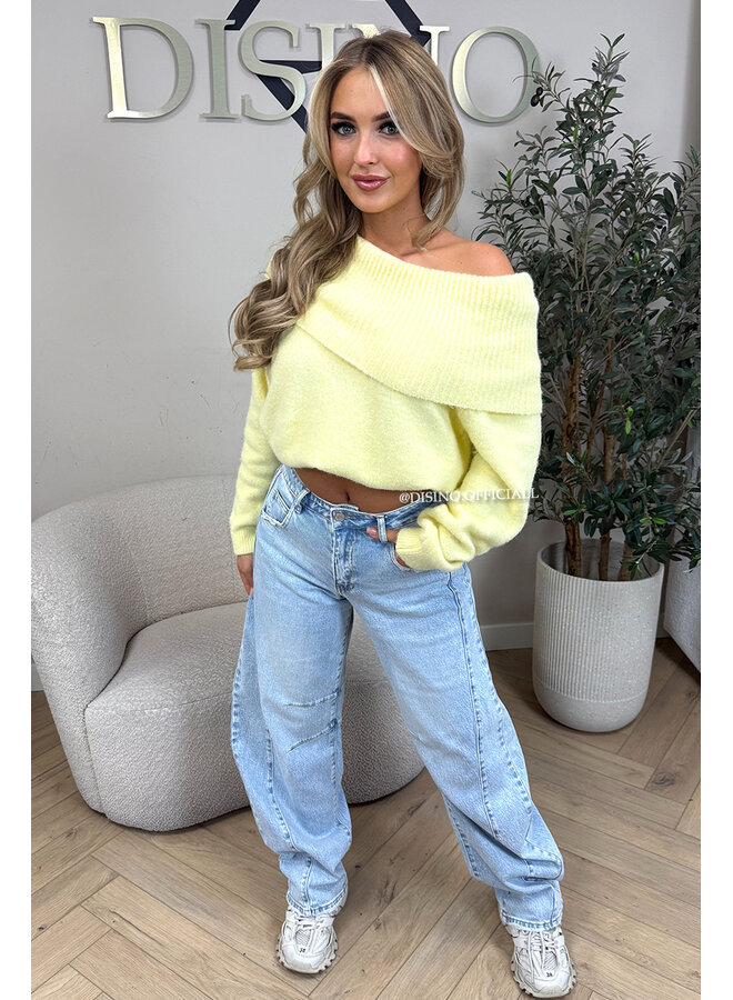 YELLOW - 'MILOU KNIT' - SOFT OFF SHOULDER KNIT