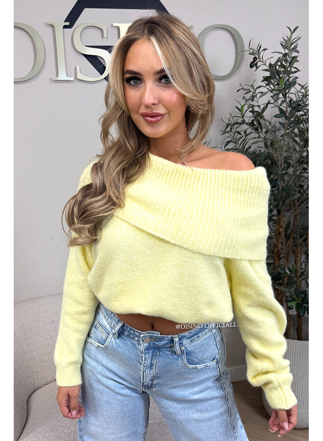 YELLOW - 'MILOU KNIT' - SOFT OFF SHOULDER KNIT
