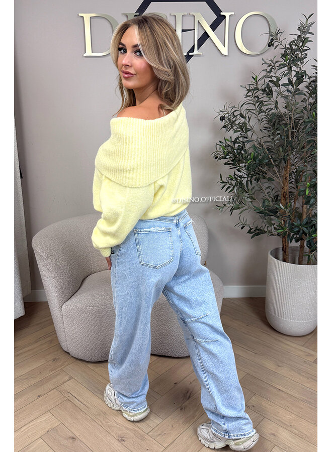 YELLOW - 'MILOU KNIT' - SOFT OFF SHOULDER KNIT