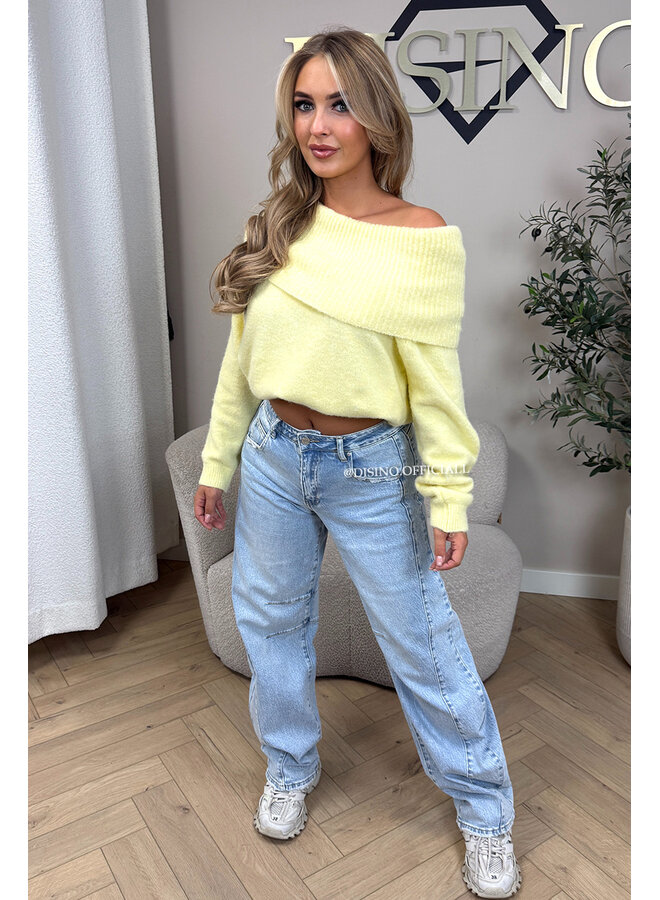 YELLOW - 'MILOU KNIT' - SOFT OFF SHOULDER KNIT