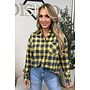 YELLOW - 'MAUREEN BLOUSE' - DIAMONDS ALL OVER OVERSIZED CHECKED BLOUSE