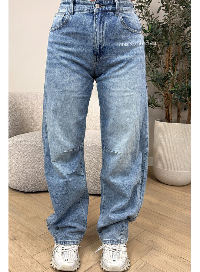 BLUE - 'GENOA JEANS' - STRETCH BALLOON LEG JEANS