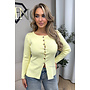 YELLOW - 'IVANNA' - CLASSY GOLD BUTTON TOP