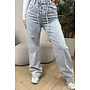 GREY - 'LACE UP JEANS' - SUPER STRETCH VETER JEANS