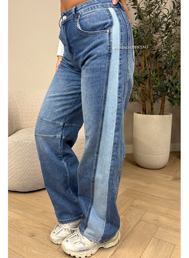 BLUE - 'TORINO JEANS' - STRETCH BALLOON LEG JEANS